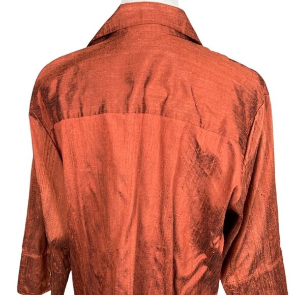 Kioti of Santa Fe Women's 100% Silk Button down Jacket Blouse Size ML - Picture 5 of 7